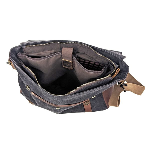 Brown and Black Messenger Bag - Picture 2 of 15